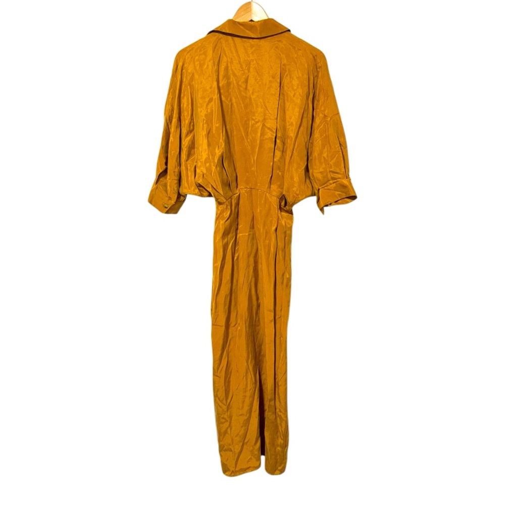 ZARA PLEATED SHIRT DRESS TRF TOFFEE Size XS - Picture 8 of 9